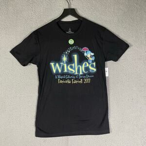 Disney Parks Wishes Farewell 2017 Shirt Size S Black Fireworks Tinker Bell Tee